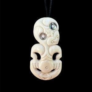 Bone Hei Tiki Wax Cord Necklace - Sands Carving Studio