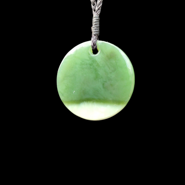 Porowhita Inanga - Greenstone Disc Pendant