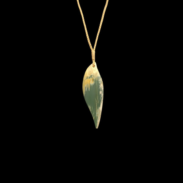 Roimata Inanga - Greenstone Teardrop Pendant - Sands Carving Studio
