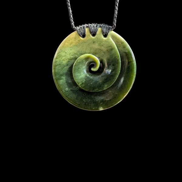Koru Raukaraka- Greenstone Spiral Pendant