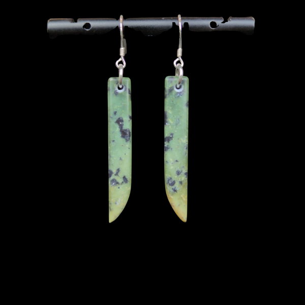 Mau Taringa Kōkopu Tangiwai- Pounamu Earrings