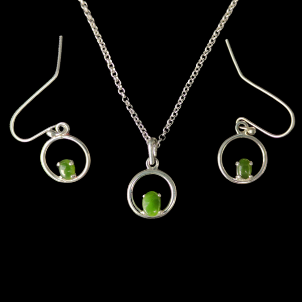 Porowhita Kahurangi - Silver and Greenstone Set