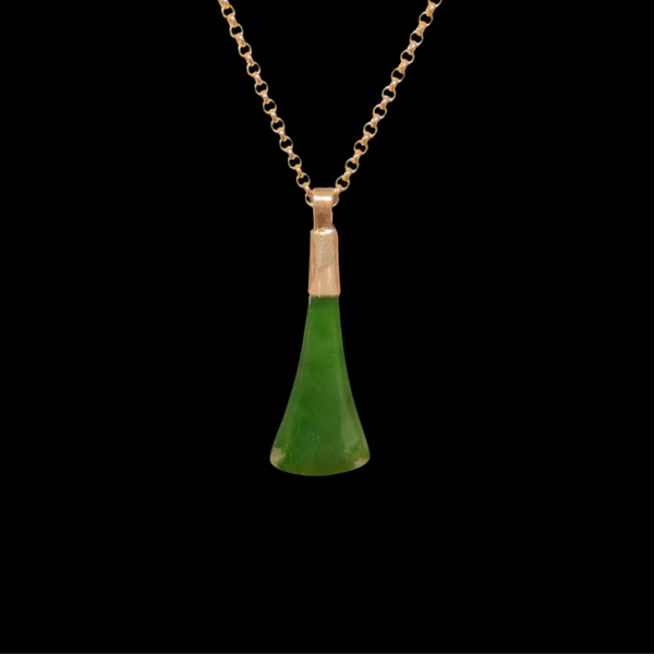 Hei Toki Koura Kahurangi - Gold-Capped Greenstone Adze Pendant - Sands Carving Studio