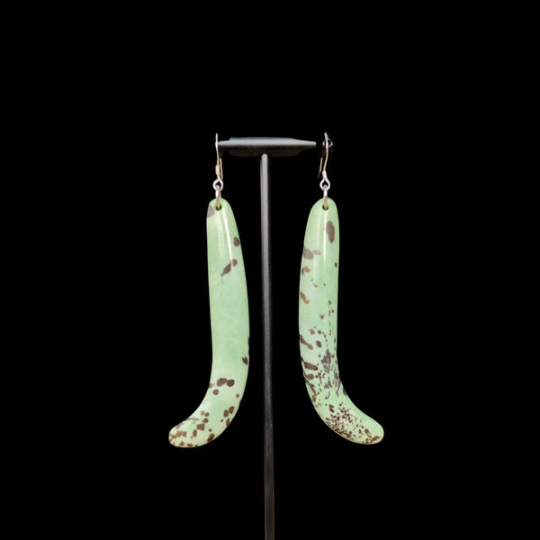 Mau Taringa Kōkopu - Pounamu Earrings - Sands Carving Studio