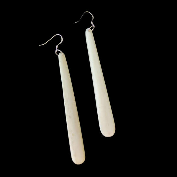 Whale Bone Mau Taringa - Drop Pendant Earrings - Sands Carving Studio