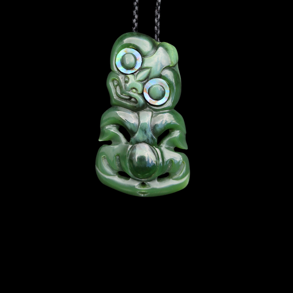 Hei Tiki Inanga- Greenstone Tiki Pendant