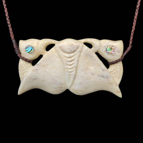 Pekapeka Parāoa - Whale Rib Bat Pendant