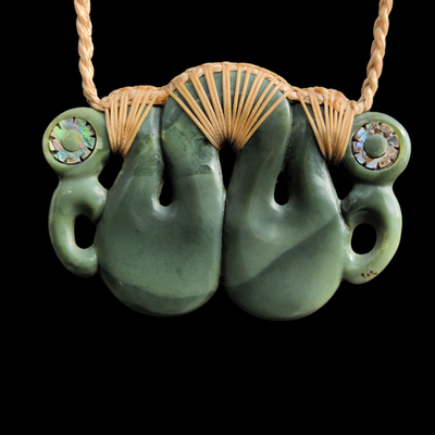 Pekapeka Inanga- Greenstone Bat Pendant