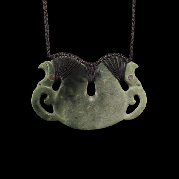 Pekapeka Inanga - Greenstone Bat Pendant - Sands Carving Studio