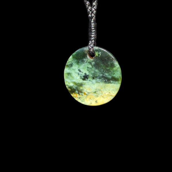Porowhita Raukaraka - Greenstone Disc Pendant