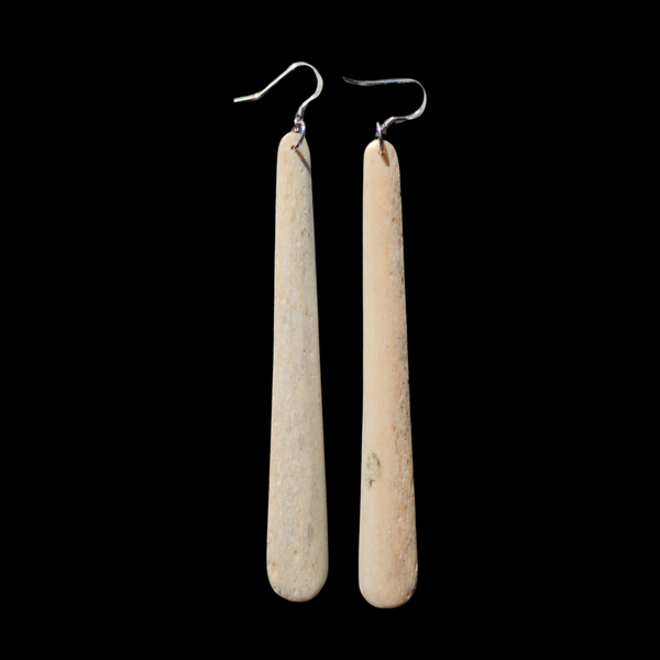 Whale Bone Mau Taringa - Drop Earrings Front - Sands Carving Studio
