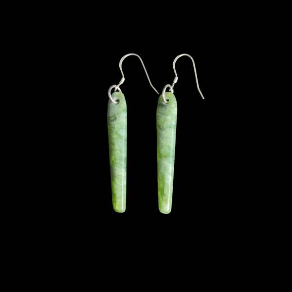 Mau Taringa Inanga - Pounamu Earrings - Sands Carving Studio