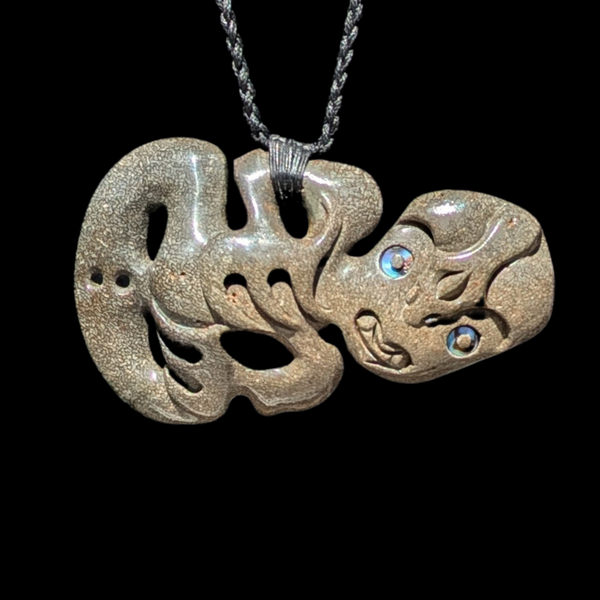 Hei Tiki Parāoa - Fossilised Whale Tooth Tiki Pendant