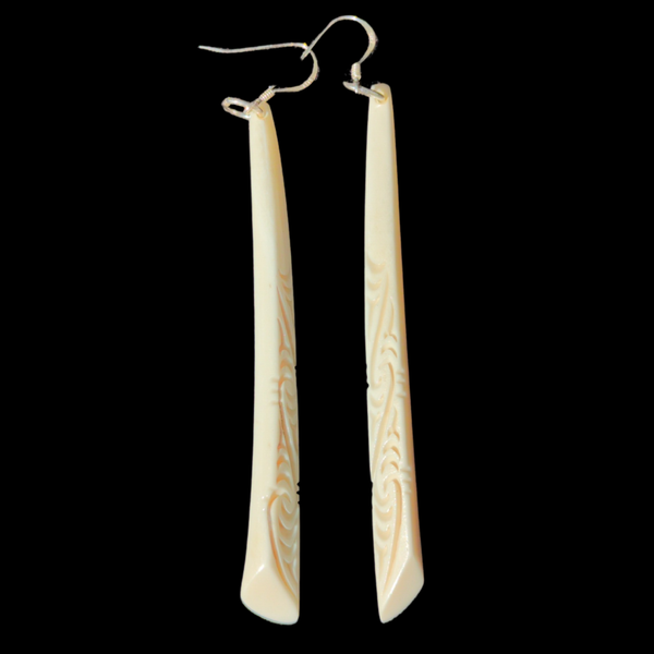Cow Bone Mau Taringa - Drop Pendant Earrings