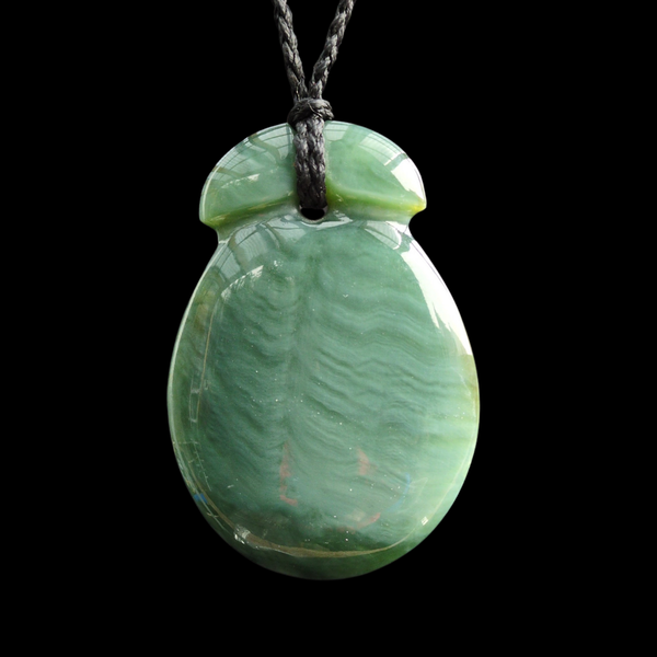 Punga Pipiwharauroa Inanga - Greenstone Anchor Pendant