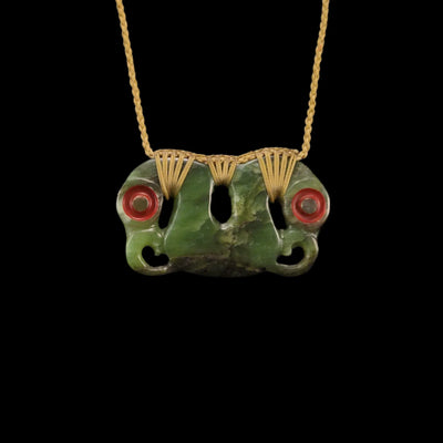 Pekapeka Kahurangi - Greenstone Bat Pendant - Sands Carving Studio