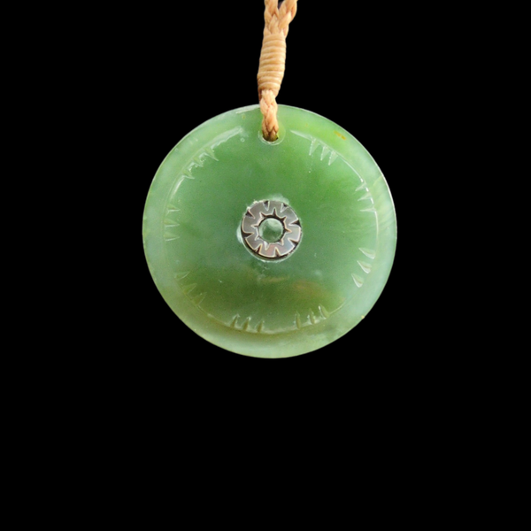 Porowhita Inanga - Greenstone Disc Pendant