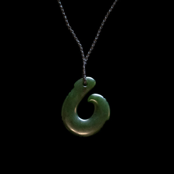 Hei Matau Kawakawa - Pounamu Hook Pendant - Sands Carving Studio