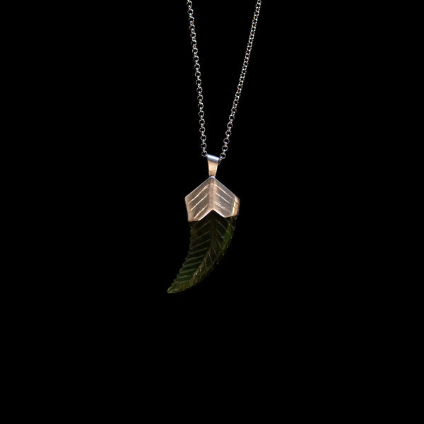 Kawakawa Fern Pendant with Sterling Silver Cap - Sands Carving Studio