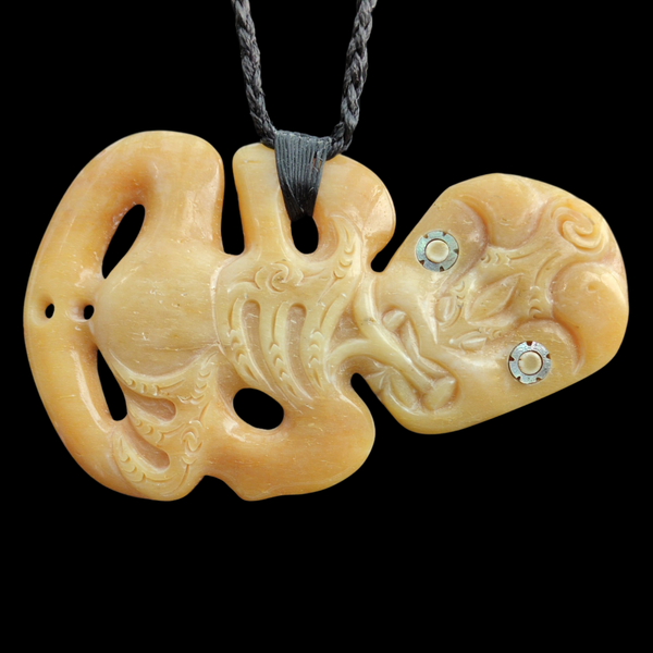 Hei Tiki Parāoa - Whale Bone Tiki Pendant