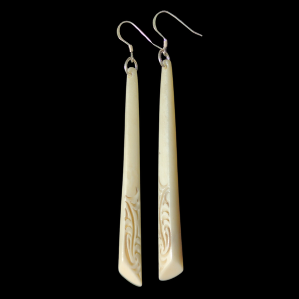 Cow Bone Mau Taringa - Drop Pendant Earrings