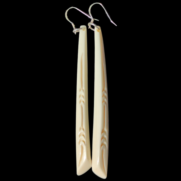 Cow Bone Mau Taringa - Drop Pendant Earrings