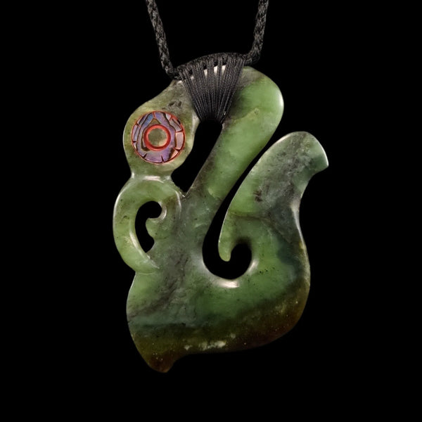 Manaia Totoweka - Greenstone Guardian Pendant - Sands Carving Studio