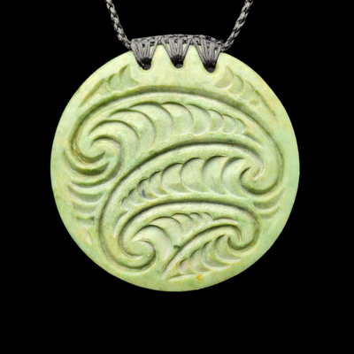 Porohita Inanga- Greenstone Disc Pendant
