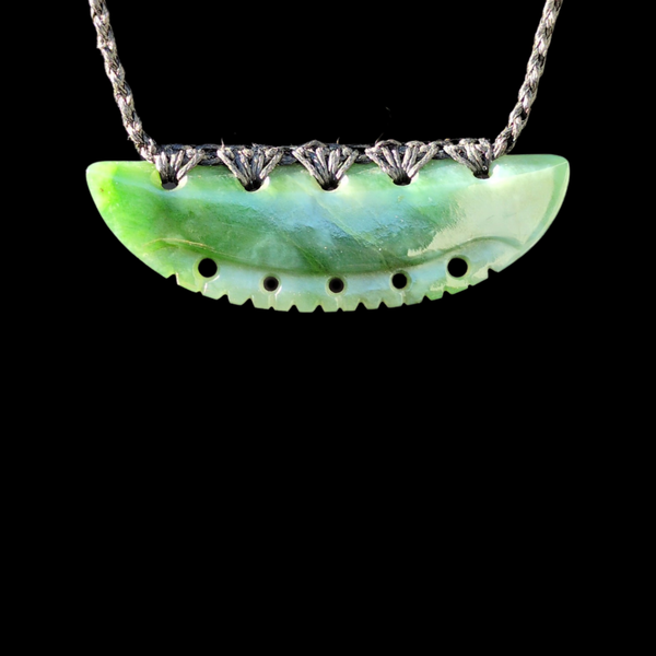 Hei Tiki Raukaraka - Greenstone Tiki Pendant Front - Sands Carving 