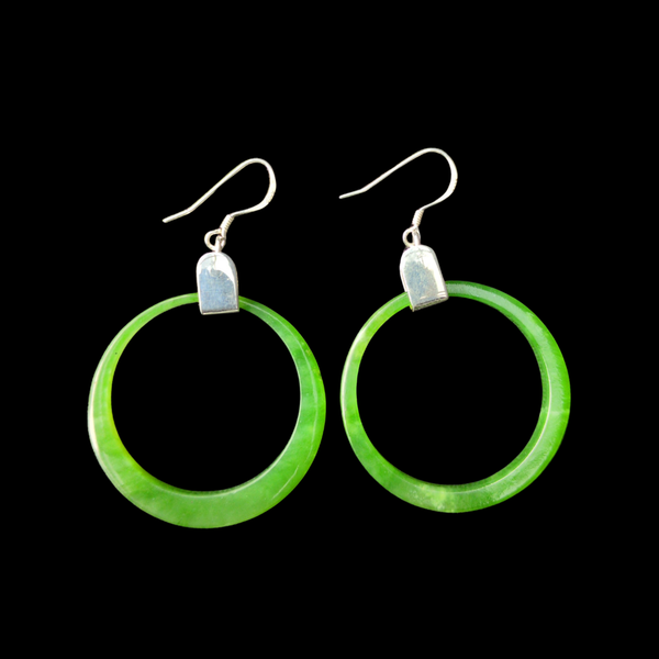Marsden Kahurangi Pounamu Earrings-Sterling Silver