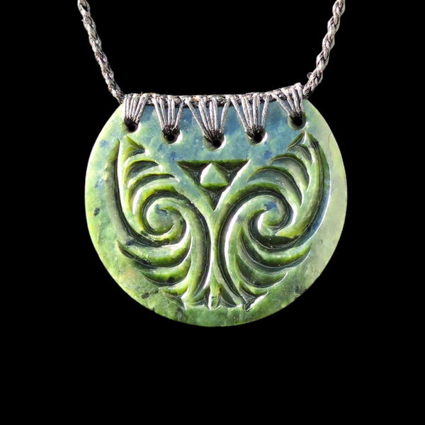 Hei Toki Inanga - Greenstone Adze Pendant Front - Sands Carving Studio