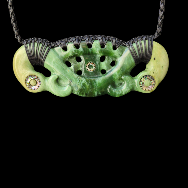 Pekapeka Raukaraka- Greenstone Bat Pendant