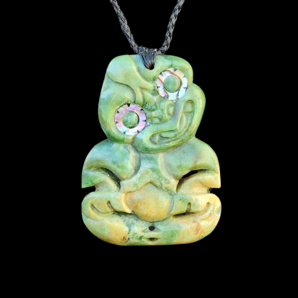 Hei Tiki Raukaraka - Greenstone Tiki Pendant