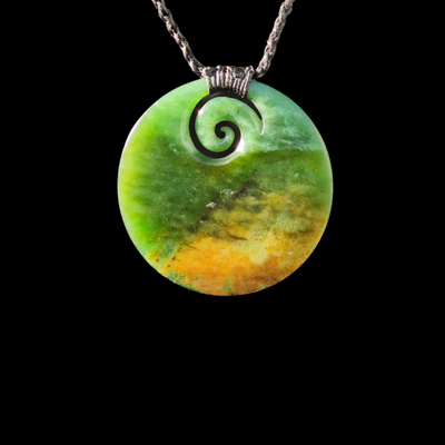 Koru Raukaraka - Greenstone Spiral Pendant
