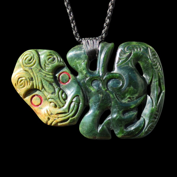 Hei Tiki Raukaraka - Greenstone Tiki Pendant