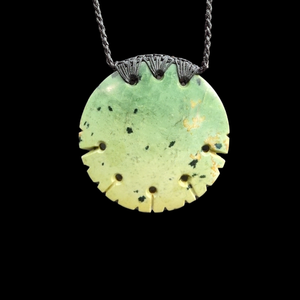 Porohita Kōkopu - Greenstone Disc Pendant
