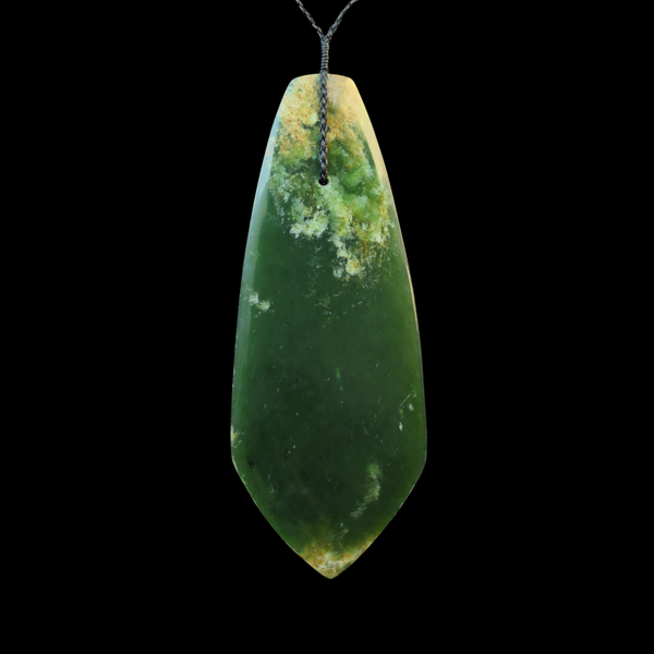 Pūrerehua Raukaraka - Pounamu Bullroarer Pendant