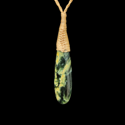 Roimata Black Marsden Raukaraka- Greenstone Teardrop Pendant