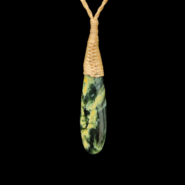 Roimata Black Marsden Raukaraka- Greenstone Teardrop Pendant