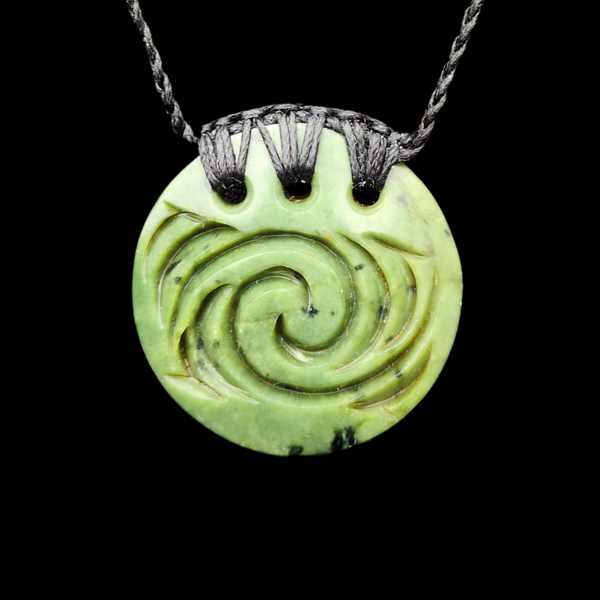 Porohita Kōkopu - Greenstone Disc Pendant