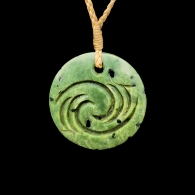 Porohita Kōkopu - Greenstone Disc Pendant