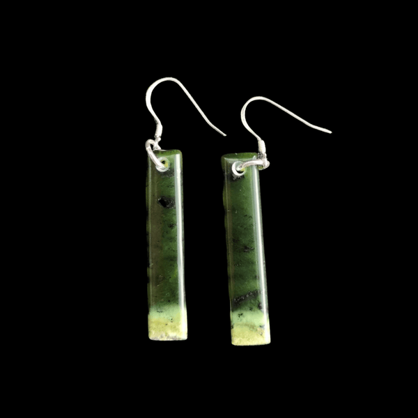 Mau Taringa Tangiwai - Pounamu Earrings - Sands Carving Studio