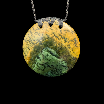 Porohita Raukaraka - Greenstone Disc Pendant