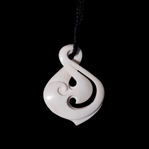 Pikorua - Contemporary Bone Twist Pendant - Sands Carving Studio