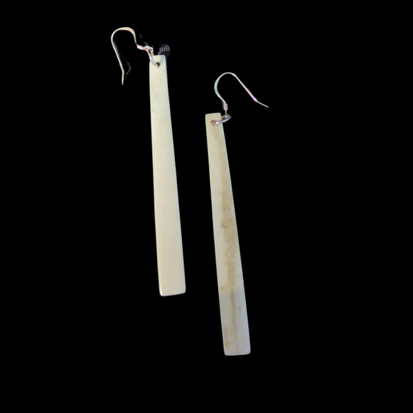 Whale Bone Mau Taringa - Drop Pendant Earrings - Sands Carving Studio
