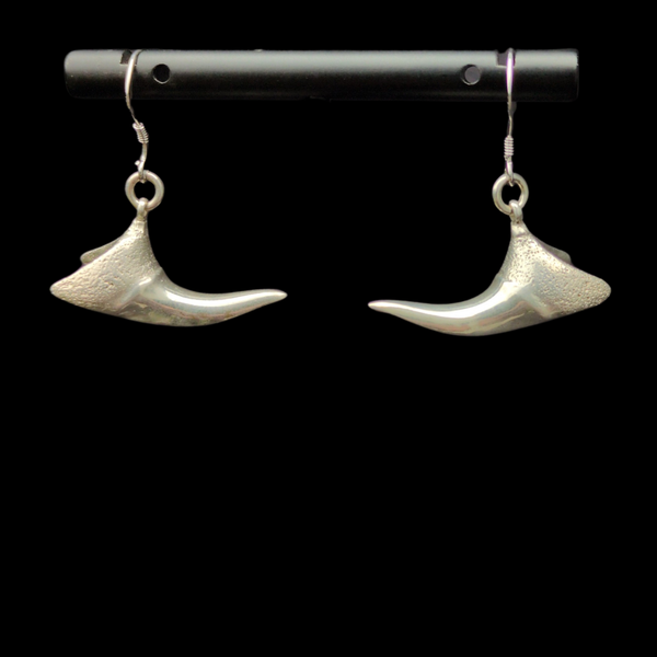 Sterling Silver Cast Mako Teeth Earrings