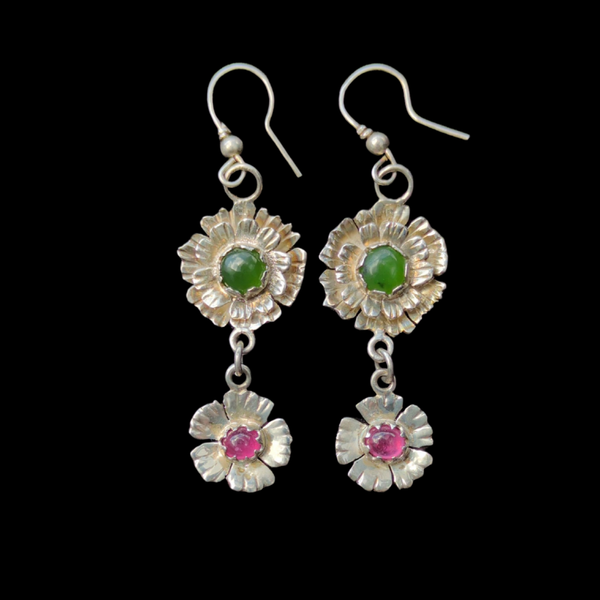 kahurangi rubies and sterling silver mau tarings earrings by sands