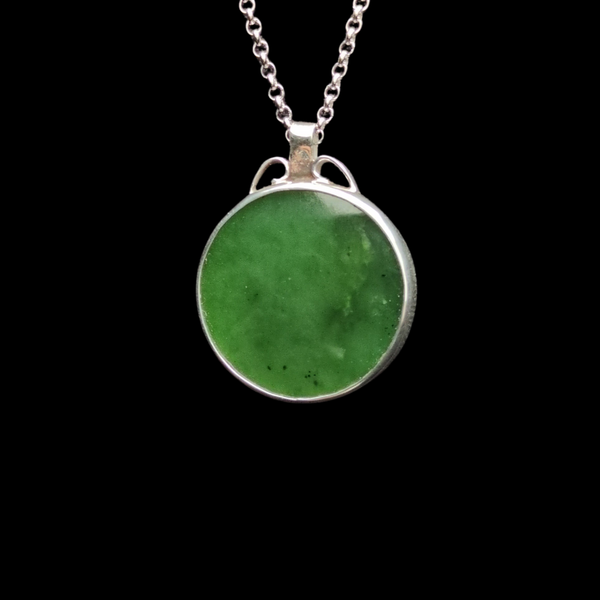 Kahurangi Porohita Stg  - Greenstone Disc Pendant