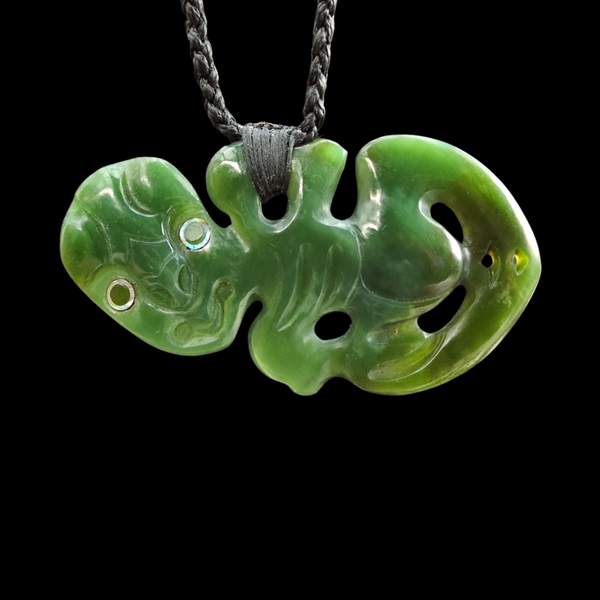 Hei Tiki Inanga - Greenstone Tiki Pendant