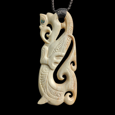 Manaia Ūpokohue - Whale Bone Guardian Pendant